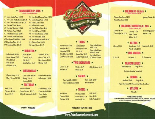 Menu photo 2 Federico's Mexican Food Albuquerque, NM Menu photo 2 Federico's Mexican Food Albuquerque, NM