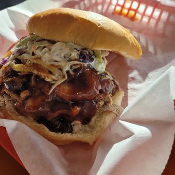 Outlaw Bar-B-Que - Jumbo pulled pork sandwich - Barbeque Near Me - Munford, Tennessee Outlaw Bar-B-Que - Jumbo pulled pork sandwich - Barbeque Near Me - Munford, Tennessee