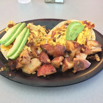 Rooster Café - Breakfast tacos with a side of potatoes! - Breakfast & Brunch Near Me - Costa Mesa, California Rooster Café - Breakfast tacos with a side of potatoes! - Breakfast & Brunch Near Me - Costa Mesa, California