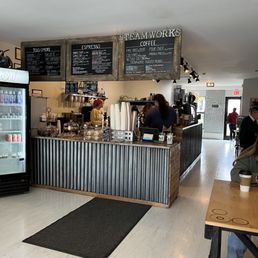 the interior of a coffee shop the interior of a coffee shop