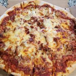 14 inch sausage, pepperoni, and bacon 14 inch sausage, pepperoni, and bacon