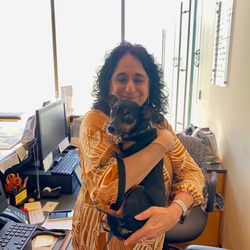 Maltz Museum - This was one of the workers and she is with my service dog brutus. She was very sweet and did a great job