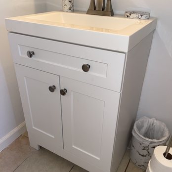 JAM General Contractors - New bathroom vanity that needed to be installed with some sheet rock repairs to the wall that sits behind it. - General Contractors Near Me - San Jose, California