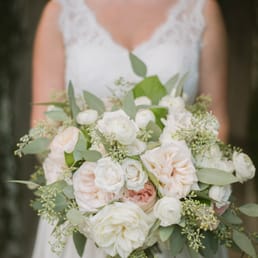 White, blush, greens. Stunning bouquet by Erin and her team.