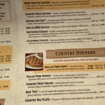 Texas Roadhouse - Menu excerpt - American Near Me - Reno, Nevada