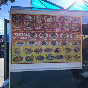 Cemitas Poblanas - a food truck with a menu on it - Food Trucks Near Me Cemitas Poblanas - a food truck with a menu on it - Food Trucks Near Me