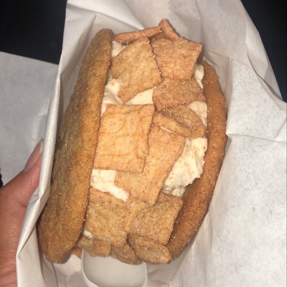 Stack Creamery - Snickerdoodle cookie, vanilla peanut butter ice cream and Cinnamon Toast Crunch - Desserts Near Me - Westwood, New Jersey Stack Creamery - Snickerdoodle cookie, vanilla peanut butter ice cream and Cinnamon Toast Crunch - Desserts Near Me - Westwood, New Jersey