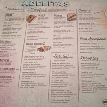 Adelitas - Menu. - Mexican Near Me - Heidelberg, BW