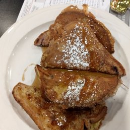 Blueberry French toast. Real maple syrup would've been an extra $2.50 :/ but it was good.