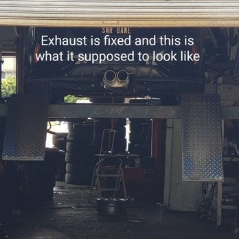 MC Top One Auto Body - This is what the exhaust looks like after another muffler shop fixed MC Top One's installation job - Body Shops Near Me - Arlington, Texas MC Top One Auto Body - This is what the exhaust looks like after another muffler shop fixed MC Top One's installation job - Body Shops Near Me - Arlington, Texas