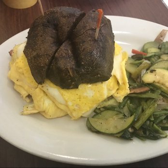 Township Bagel Cafe - Egg & cheese on pumpernickel with veggies. - Breakfast & Brunch Near Me - Sewell, New Jersey