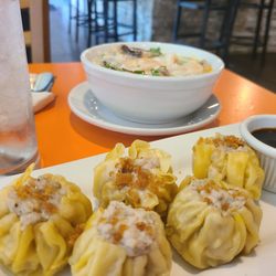 Thai Lotus - Spicy shrimp coconut soup and steamed dumplings.