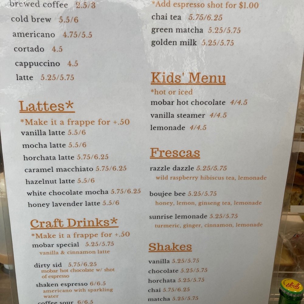 Mobar Coffee - Menu 2/2023 - Coffee & Tea Near Me - Montebello, California Mobar Coffee - Menu 2/2023 - Coffee & Tea Near Me - Montebello, California