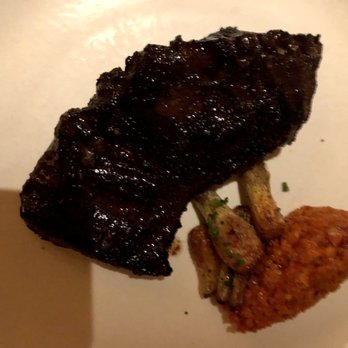 Upland - Angus Skirt Steak  (black garlic, romesco + bunching onions) - New American Near Me - New York, New York