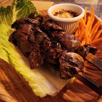 Zabb PuTawn - Tub Gai Ping (chicken liver with Jeaw sauce) - Thai Near Me - New York, New York Zabb PuTawn - Tub Gai Ping (chicken liver with Jeaw sauce) - Thai Near Me - New York, New York