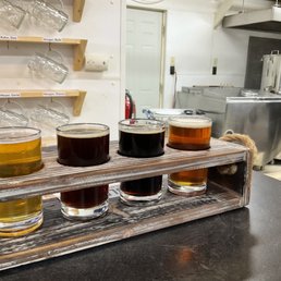 Flight in taproom.
