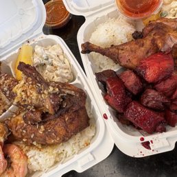 Chicken/garlic shrimp and chicken/ char siu Chicken/garlic shrimp and chicken/ char siu