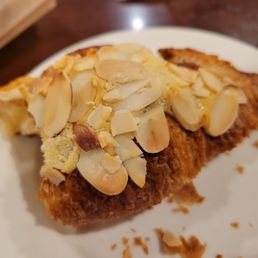 Almond croissant warmed up.  So tasty I took a bite before taking a picture.