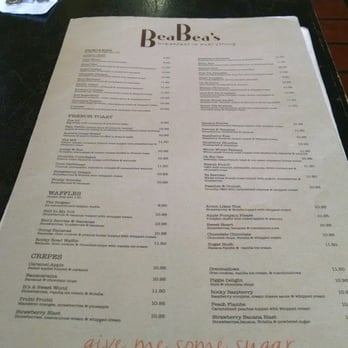 Bea Bea's - Breakfast menu. - Coffee & Tea Near Me - Burbank, California Bea Bea's - Breakfast menu. - Coffee & Tea Near Me - Burbank, California