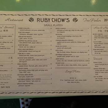 Ruby Chow's - Menu 12/30/20 - Asian Fusion Near Me - Atlanta, Georgia