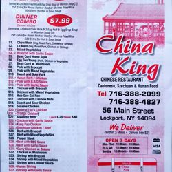 China King - Menu 9/1/2018