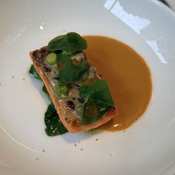 The Modern - Sea trout, clams and saffron shellfish broth - New American Near Me - New York, New York The Modern - Sea trout, clams and saffron shellfish broth - New American Near Me - New York, New York