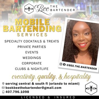 Bee The Bartender - Bee The Bartender Flyer - Bartenders Near Me Bee The Bartender - Bee The Bartender Flyer - Bartenders Near Me