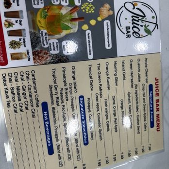 Hummus Republic - Juice bar menu (within Hummus Republic) - Mediterranean Near Me - Avon, Indiana