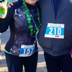 My brother and me celebrating seeing each other after a long Covid lock down through running this awesome 5k.