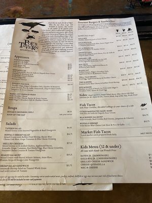 Menu photo 8 Poe's Tavern Savannah, GA