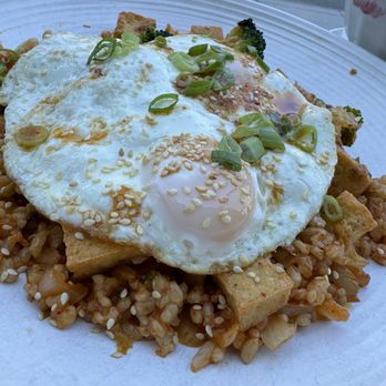 Cafe Bernardo - Kimchi Fried Roce with Eggs for brunch - Burgers Near Me - Sacramento, California