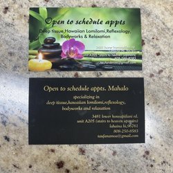 Titi's Massage Studio - Business card--text or call.