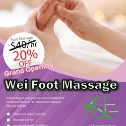 Wei Foot Relax - Wei foot relax is opening now. For promotion period, 20% off one hour foot massage. Book NOW http://weifootrelax.com