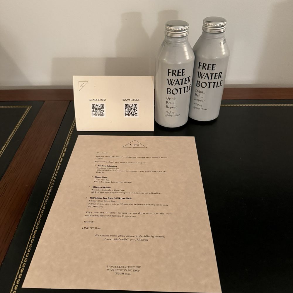 The LINE DC - Free water bottles in room - Hotels Near Me - Washington, DC, District of Columbia The LINE DC - Free water bottles in room - Hotels Near Me - Washington, DC, District of Columbia
