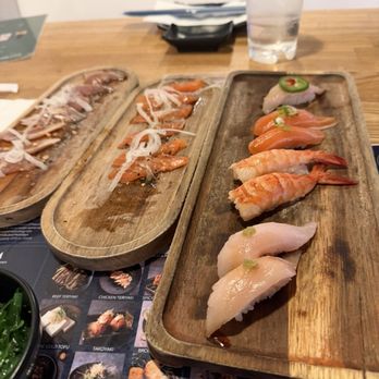 Aikan Sushi - Salmon poke  Salmon sushi  Shrimp Sushi (2 Pcs) - Izakaya Near Me - Northridge, California
