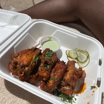 Spa Terra - Tasty Buffalo wings you can order at the pool - Day Spas Near Me - Napa, California