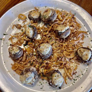 Main St Pizzeria and Beer Garden - Stuffed Mushrooms - Pizza Near Me - Buda, Texas Main St Pizzeria and Beer Garden - Stuffed Mushrooms - Pizza Near Me - Buda, Texas