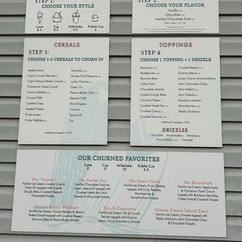 Churn House Ice Cream - Menu board - Ice Cream & Frozen Yogurt Near Me - Ocean City, New Jersey