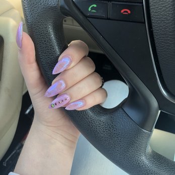 Amity Nail Spa - Holographic SNS with tips and rhinestones, done by Phillip - Nail Salons Near Me - Arlington, Virginia Amity Nail Spa - Holographic SNS with tips and rhinestones, done by Phillip - Nail Salons Near Me - Arlington, Virginia