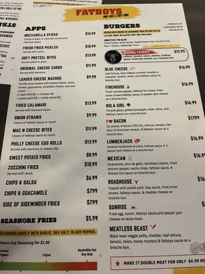 Menu photo 1 Fatboys - Miramar Beach Miramar Beach, FL Menu photo 1 Fatboys - Miramar Beach Miramar Beach, FL