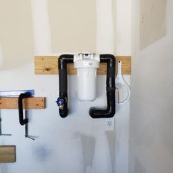 Home Water Conditioning - Installation of customers whole house carbon filter.