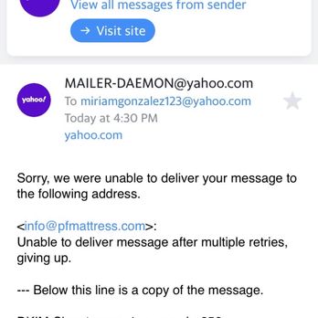 Premium Furniture - They even got fake emails info@pfmattress.com & customercare@pfmattress.com both fake - Furniture Stores Near Me - Miami, Florida