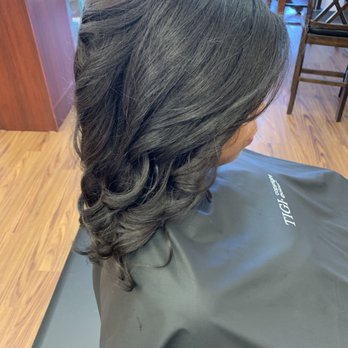 Leisure Dames Salon - Finished product! Love my wavy curls - Hair Salons Near Me - Mesa, Arizona