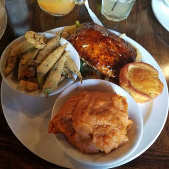 Smoke Bourbon and BBQ - BBQ Salmon sweet potatoes and fried okra - Cocktail Bars Near Me - Columbus, Georgia Smoke Bourbon and BBQ - BBQ Salmon sweet potatoes and fried okra - Cocktail Bars Near Me - Columbus, Georgia