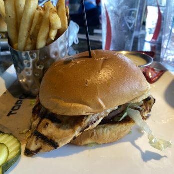 Topgolf - Grilled chicken sandwich and fries - New American Near Me - Myrtle Beach, South Carolina Topgolf - Grilled chicken sandwich and fries - New American Near Me - Myrtle Beach, South Carolina