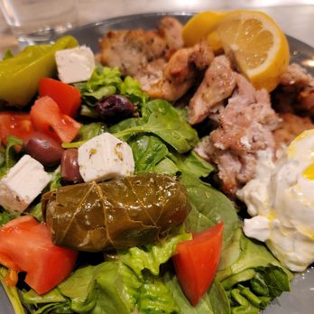 Greek From Greece - Lemon chicken with a side Greek salad - Greek Near Me - Kennett Square, Pennsylvania Greek From Greece - Lemon chicken with a side Greek salad - Greek Near Me - Kennett Square, Pennsylvania