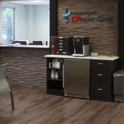 Chesapeake ERgent Care - Welcome area and coffee bar.