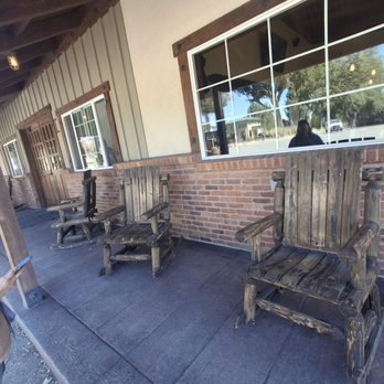 Frey Ranch Farmers + Distillers - Yes, hand carved wooden rocking chairs. - Distilleries Near Me - Fallon, Nevada