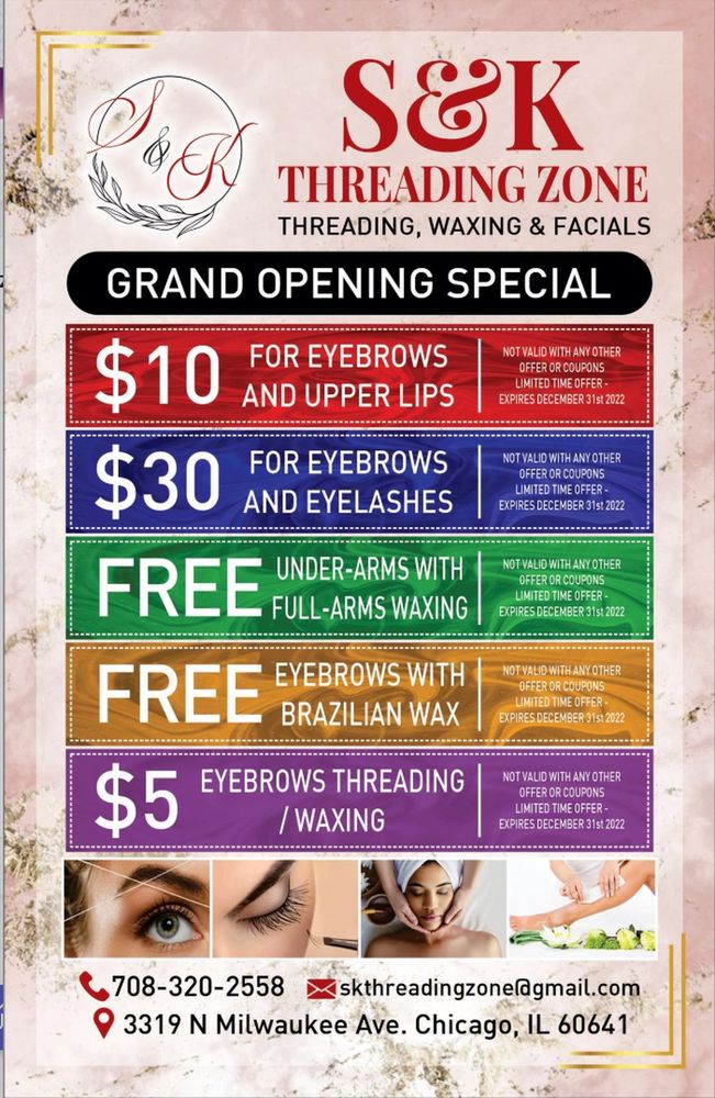 S&K THREADING ZONE 3319 N Milwaukee Ave, Chicago, IL Yelp