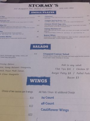 Menu photo 1 Stormy's Shelton, CT Menu photo 1 Stormy's Shelton, CT